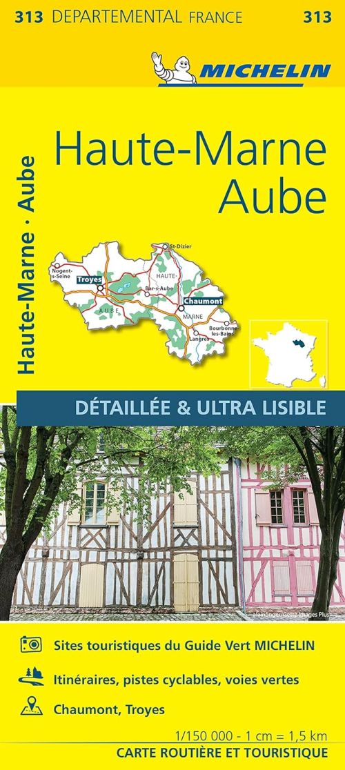 France blad 313: Aube, Haute Marne 1:150.000