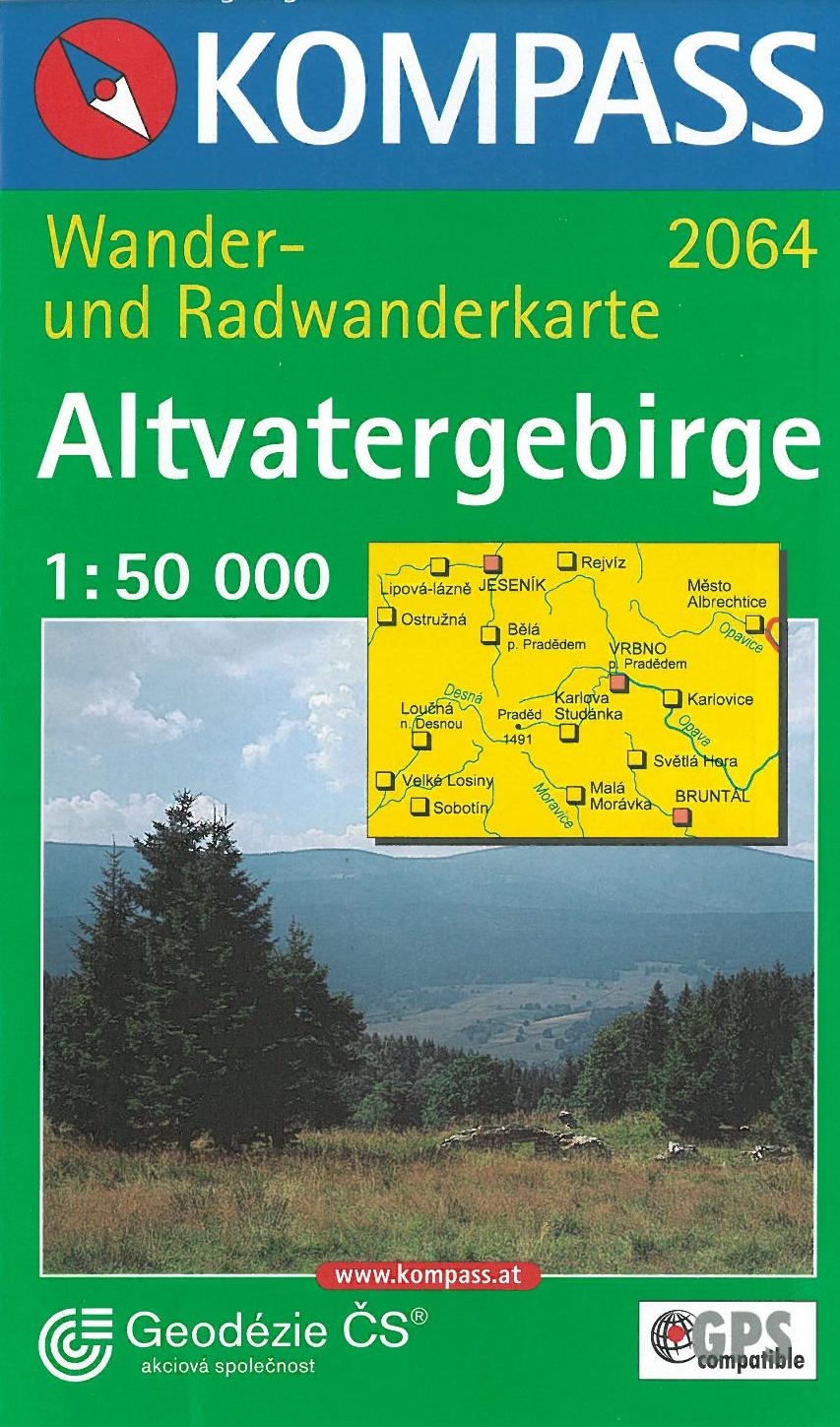Altvatergebirge (Jeseniky), Kompass Wander- u. Radwanderkarte 2064 1:50 000
