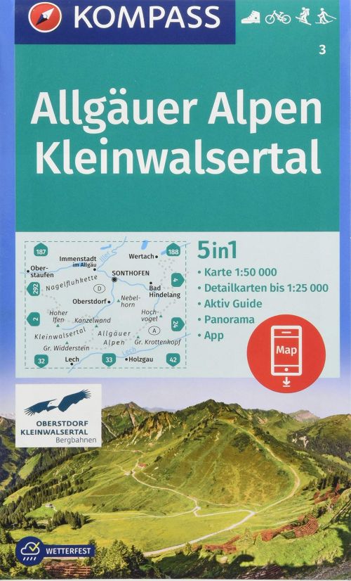 Allgäuer Alpen, Kleinwalsertal, Kompass Wanderkarte 3