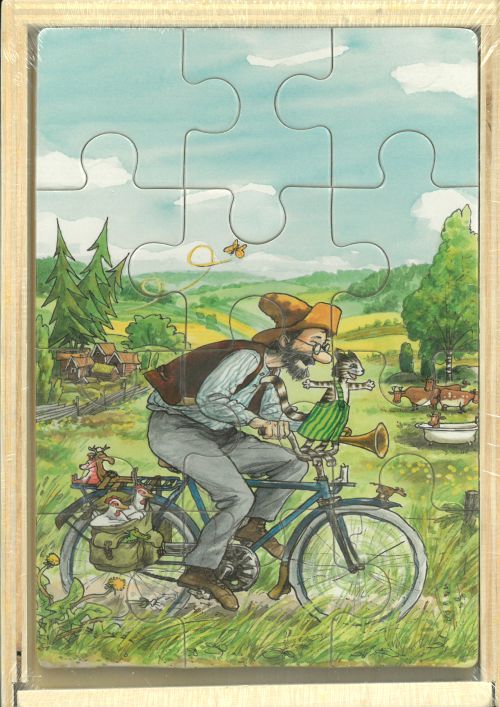 Pettson och Findus 4 træpuslespil i trææske