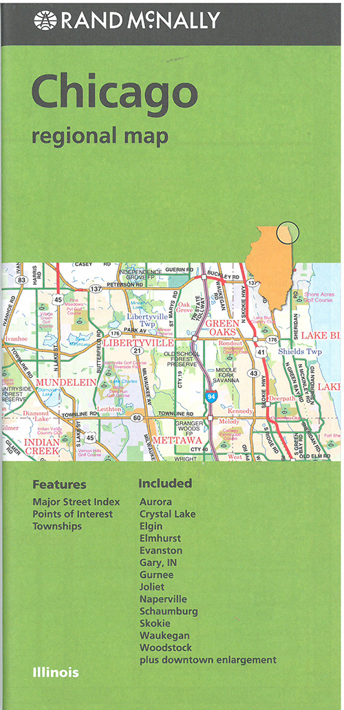 Chicago & Vicinity, Rand McNally Regional Map