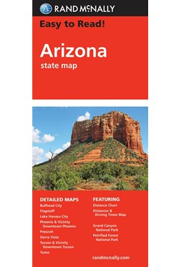 Arizona State Map, Rand McNally Easy to Read