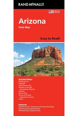 Arizona State Map, Rand McNally Easy to Read