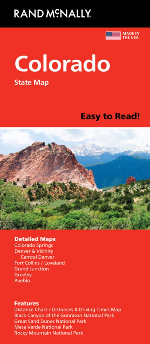 Colorado State Map, Rand McNally Easy to Read