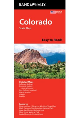 Colorado State Map, Rand McNally Easy to Read