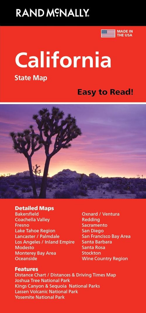 California, Rand McNally Easy to Read State Map