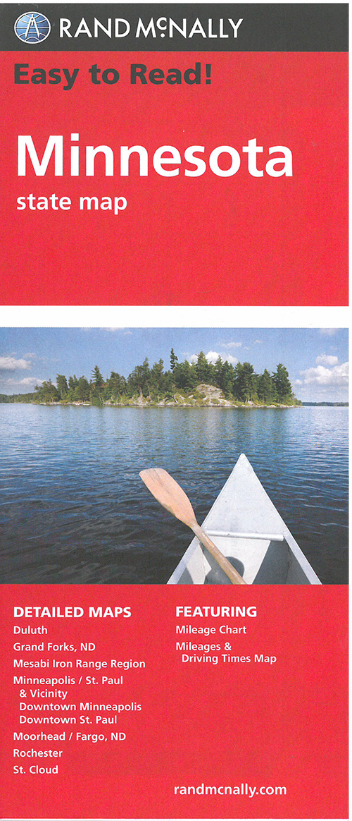 Minnesota State Map, Rand McNally Easy to Read
