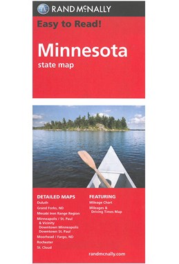 Minnesota State Map, Rand McNally Easy to Read