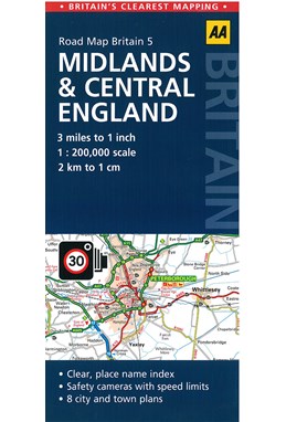 AA Road Map Britain 5: Midlands & Central England