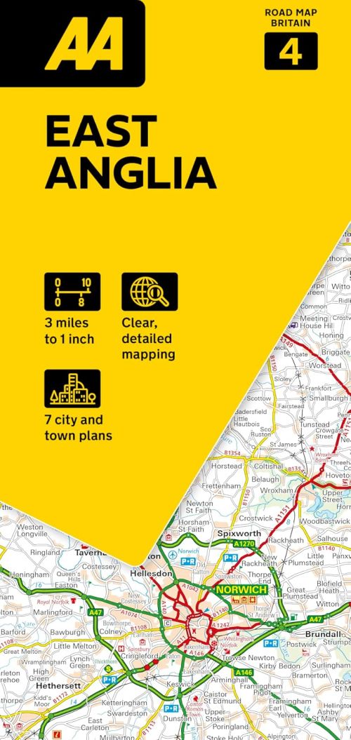 AA Road Map Britain 4: East Anglia