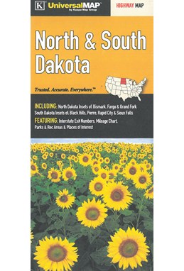 North & South Dakota Highway Map, UniversalMap