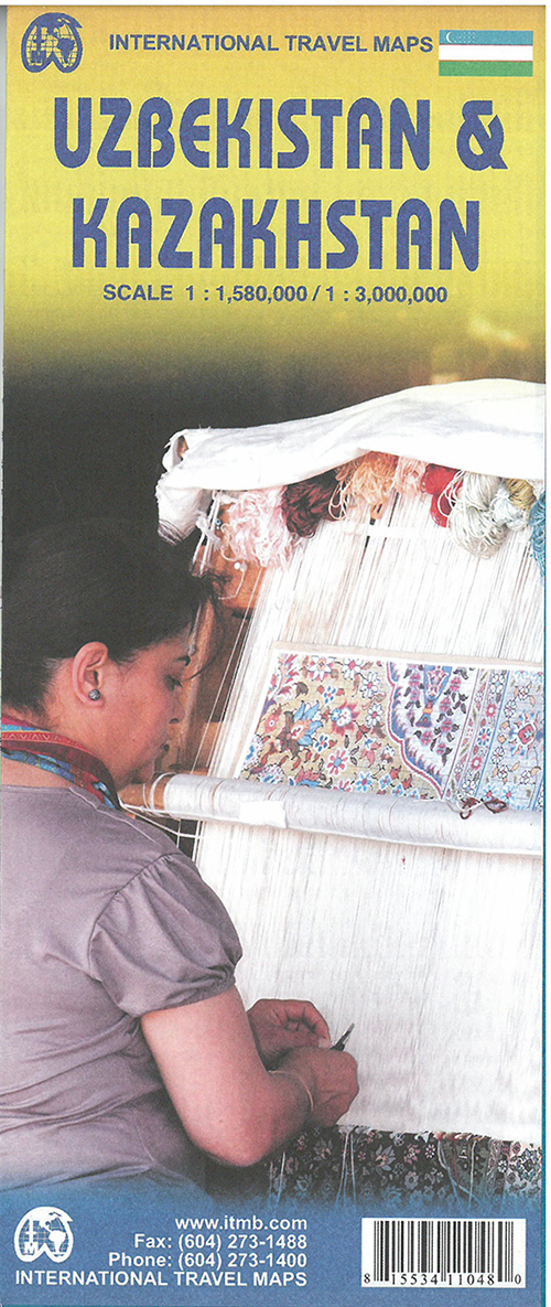Kazakhstan & Uzbekistan, International Travel Map
