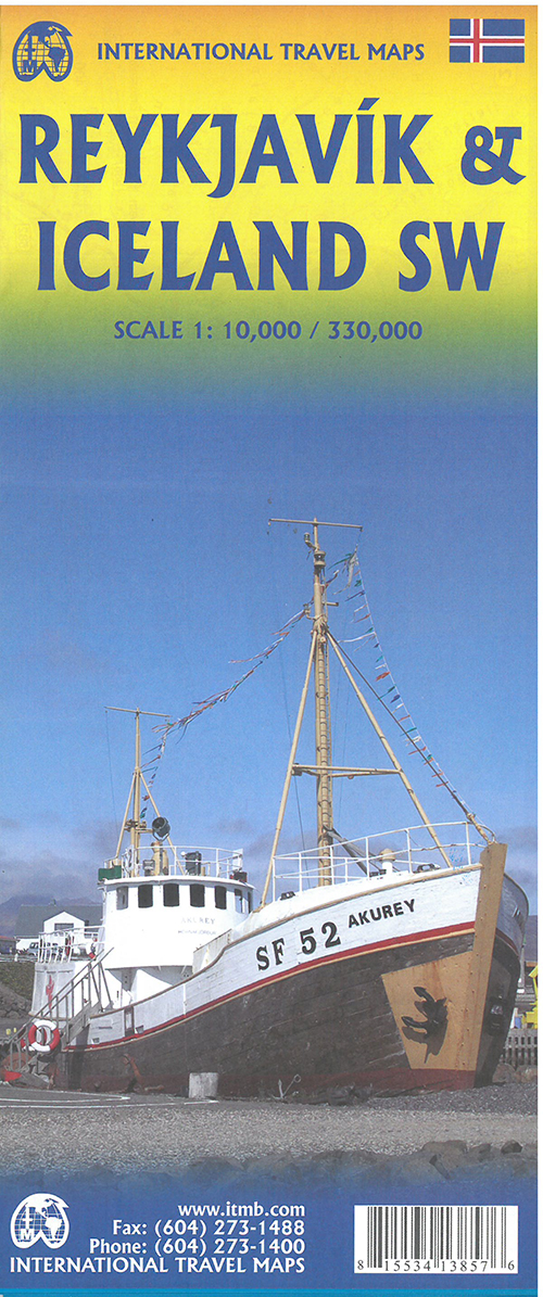 Reykjavik & Iceland SW, International Travel Maps