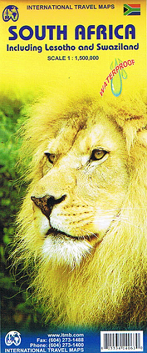 South Africa including Lesotho and Swaziland, International Travel Maps