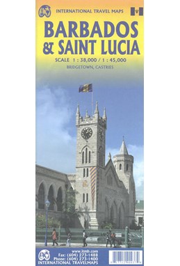 Barbados & Saint Lucia, International Travel Maps