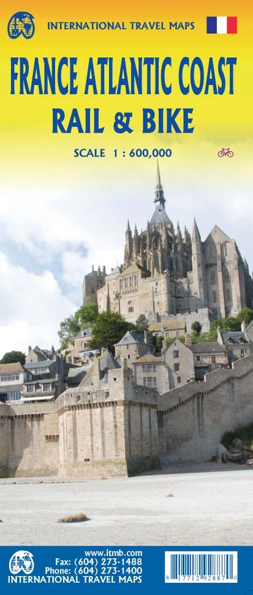 France Atlantic Coast : Rail & Bike, International Travel Map