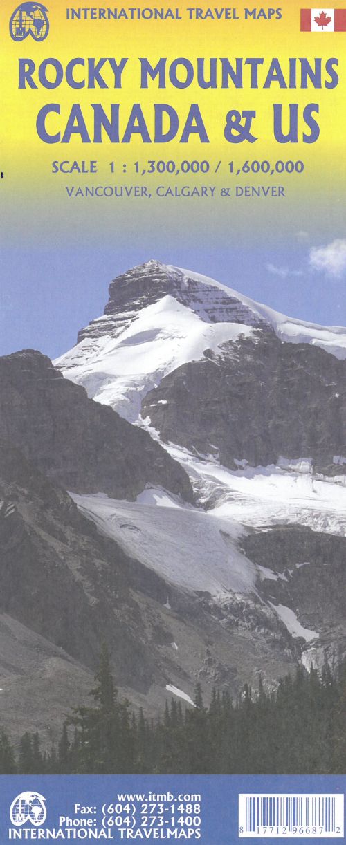 Rocky Mountains Canada & US, International Travel Map