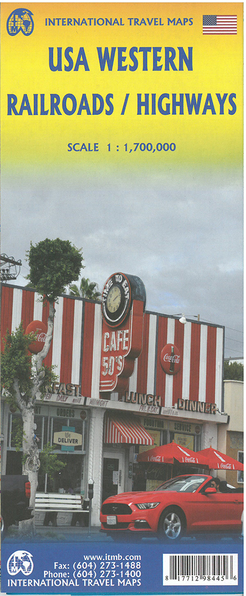 USA Western Railroads & Highways, International Travel Maps