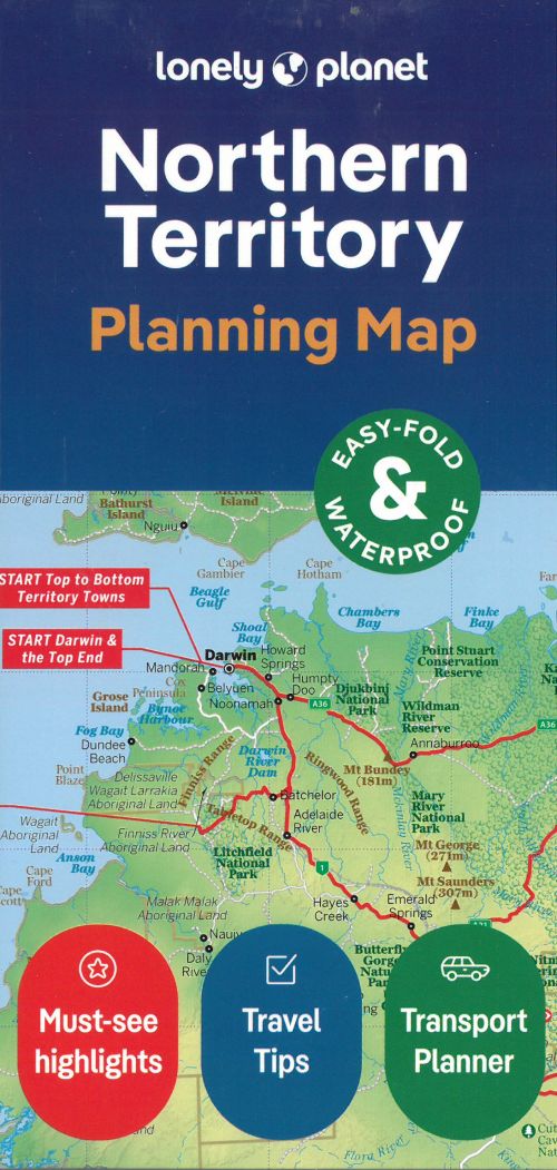 Lonely Planet Planning Map: Northern Territory (2nd ed. Aug. 24)