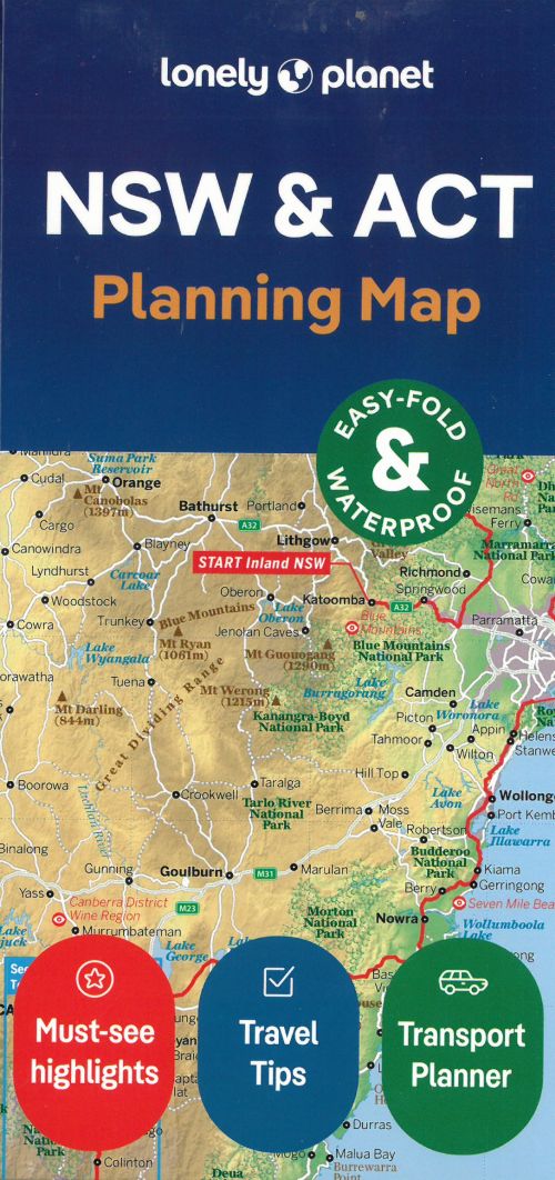 Lonely Planet Planning Map: New South Wales & the Australian Capital Territory (2nd ed. Aug. 24)