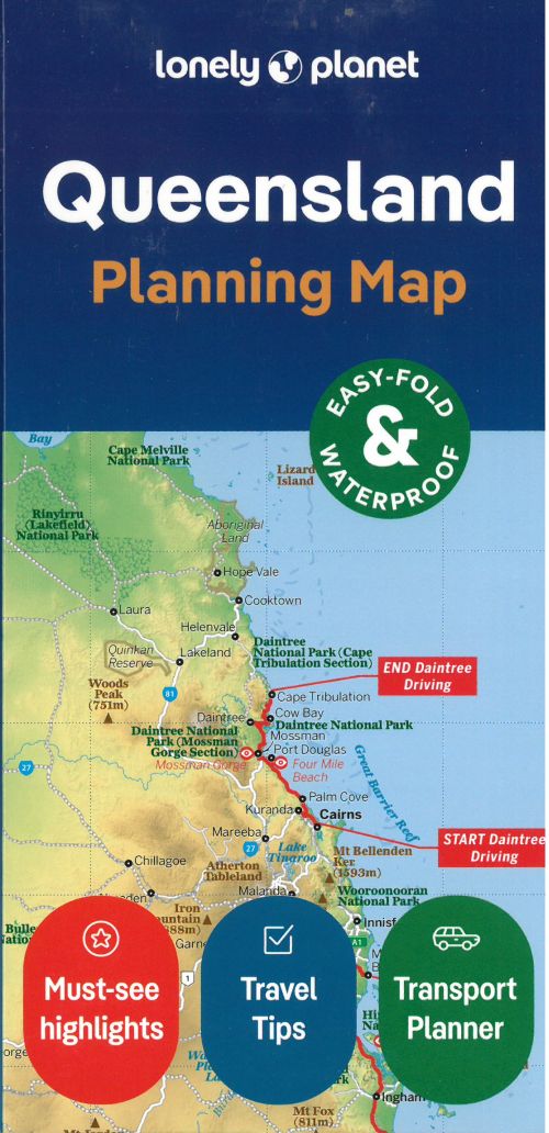 Lonely Planet Planning Map: Queensland (2nd ed. Aug. 24)