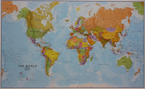 The World: Political laminated (195 x120 cm)