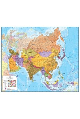 Asia political wall map paper