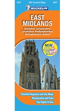 UK Tourist Map blad 607: East Midlands 1:400.000
