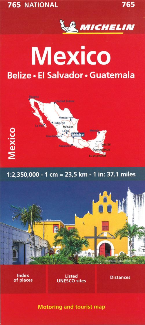 Mexico - Belize, El Salvador, Guatemala, Michelin National Map 765