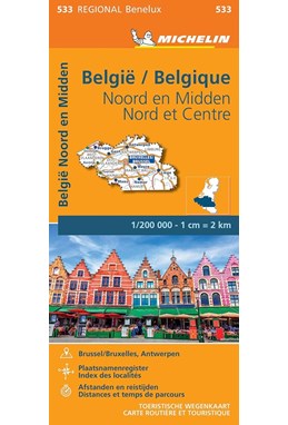Michelin Benelux Blad 533: Belgium North and Central