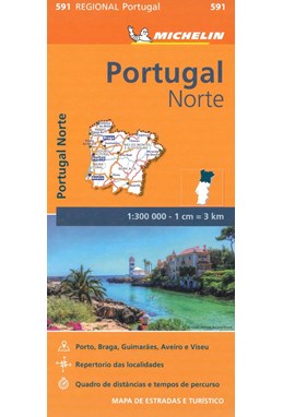 Michelin Portugal Blad 591: Portugal North 1:300.000