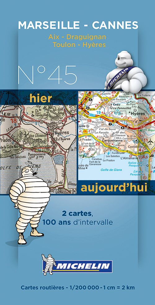 Michelin France Centenary Map 45: Marseille - Cannes : Aix - Draguignan, Toulon - Hyeres