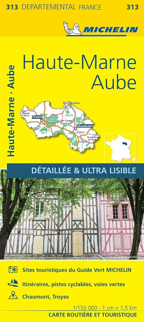 France blad 313: Aube, Haute Marne 1:150.000