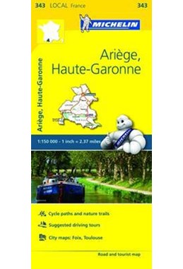France blad 343: Ariege, Haute Garonne 1:150.000