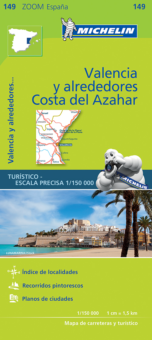 Michelin Spain Zoom Blad 149: Valencia y alrededores, Costa del Azahar