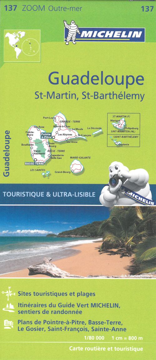 Guadeloupe, St-Martin, St-Barthelemy, Michelin Zoom Map 137