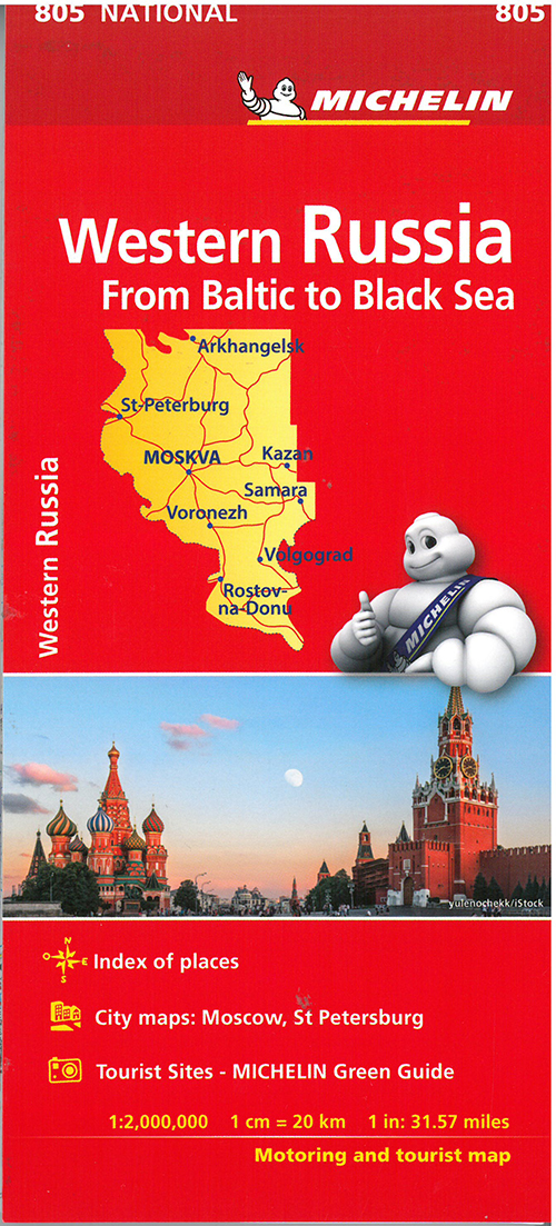 Western Russia: From Baltic to Black Sea, Michelin National Map 805
