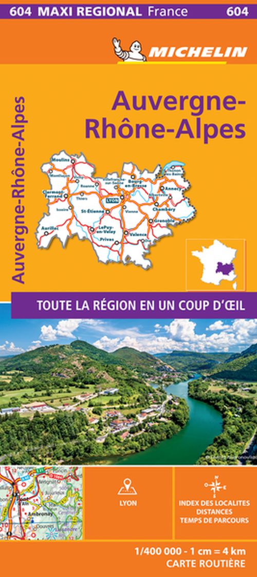 Auvergne Rhone Alpes*, Michelin Maxi Regional Map 604