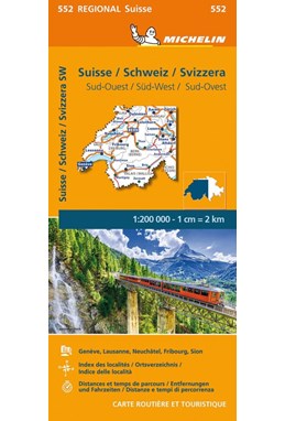 Michelin Schweiz Blad 552: Switzerland Southwest: Geneve, Lausanne, Neuchatel, Fribourg