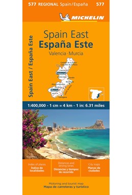 Michelin Spain Blad 577: Spain Central East: La Comunidad Valenciana, Murcia