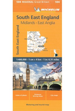 Michelin Great Britain Blad 504: South East England, The Midlands, East Anglia