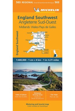 Michelin Great Britain Blad 503: Wales, The Midlands - Wales, South West England
