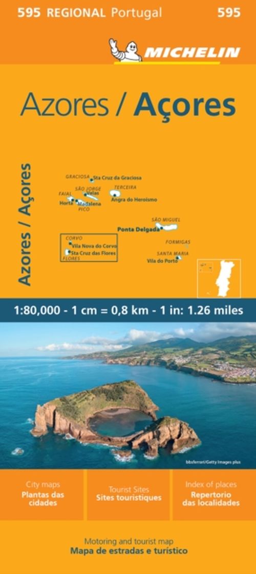 Michelin Portugal Blad 595: Azores, Michelin Regional Map