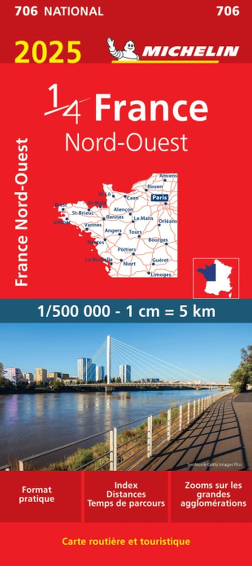 France Northwest 2025, Michelin National Map 706