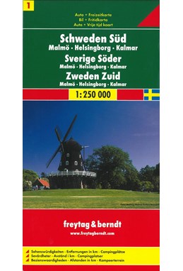 Schweden Süd blad 1: Malmö-Helsingborg-Kalmar 1:250 000