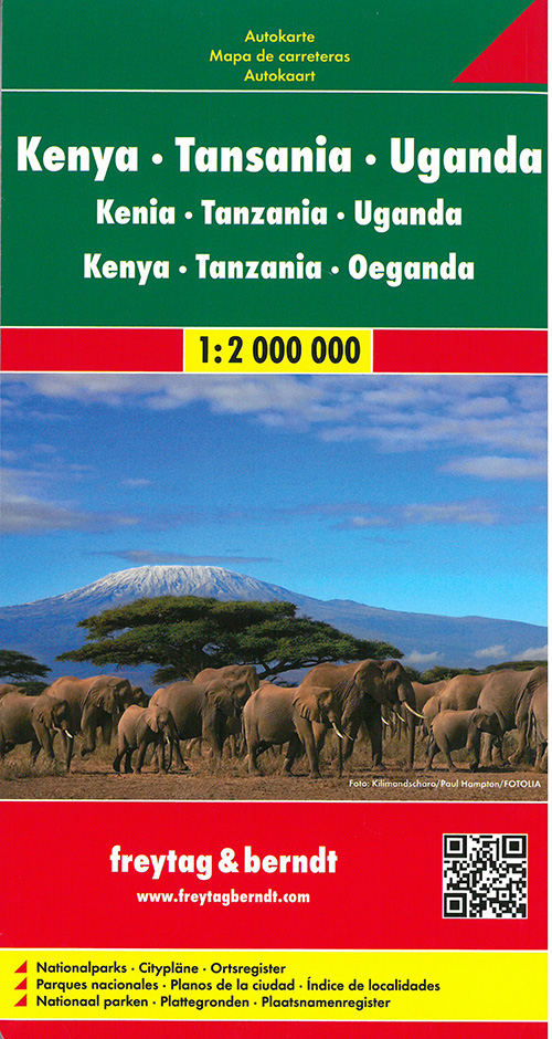 Kenya, Tanzania & Uganda, Freytag & Berndt Road Map