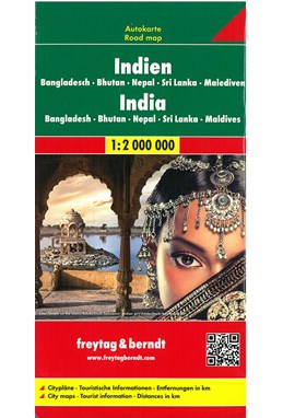 India, Bangladesh, Bhutan, Nepal, Sri Lanka, Maldives, Freytag & Berndt Road Map