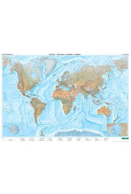 World Physical with Sea Relief (papir, plano)