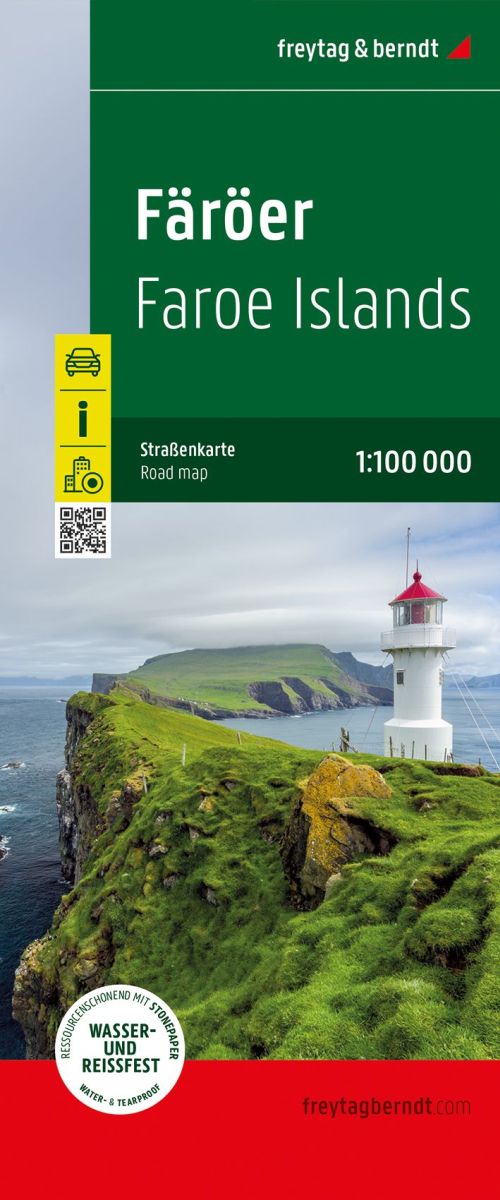 Færøerne - Färöer - Føroyar - Faroe Islands Road Map