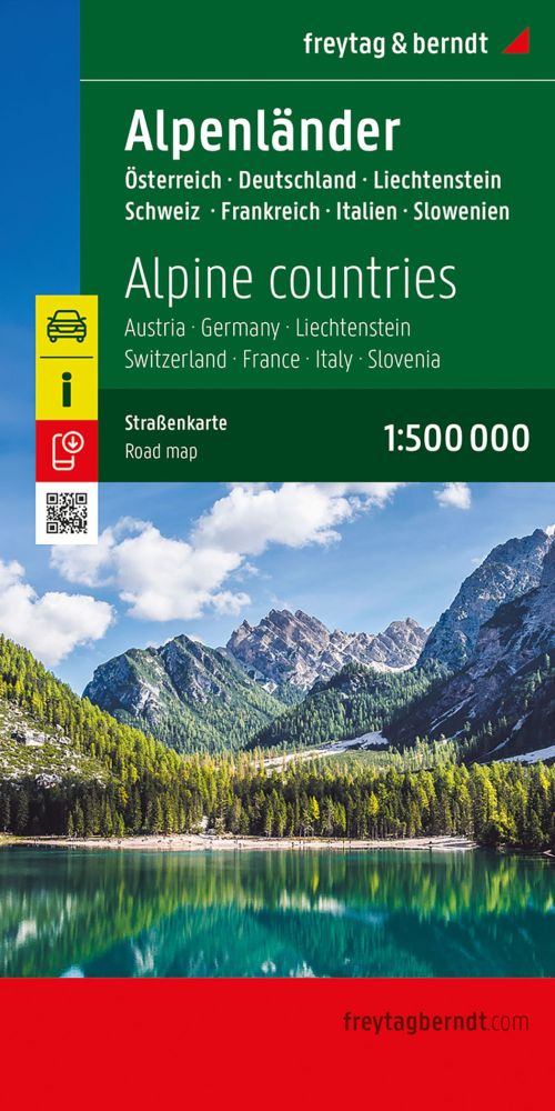 Alpine Countries: Austria, Germany, Liechtenstein, Switzerland, France, Italy, Slovenia, Freytag & Berndt Road Map